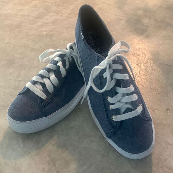 KEDS Triple Kick Chambray Platform Denim Sneakers - Picture 4 of 6